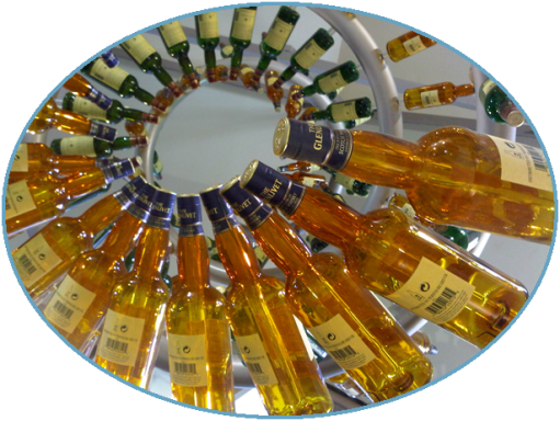 Display of Whisky bottles Whisky Spiral
