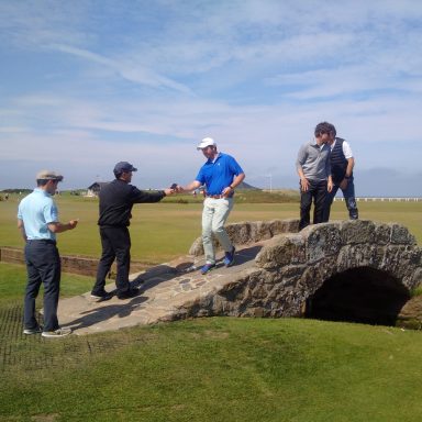 The Swilcan Bridge, Old Course St Andrews Swilken Bridge and some golfers